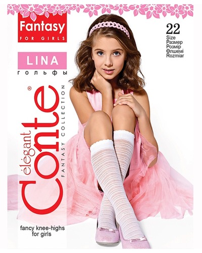 Conte Kids Гольфы нарядные LINA белые Detbot Conte Kids Гольфы нарядные LINA белые Detbot